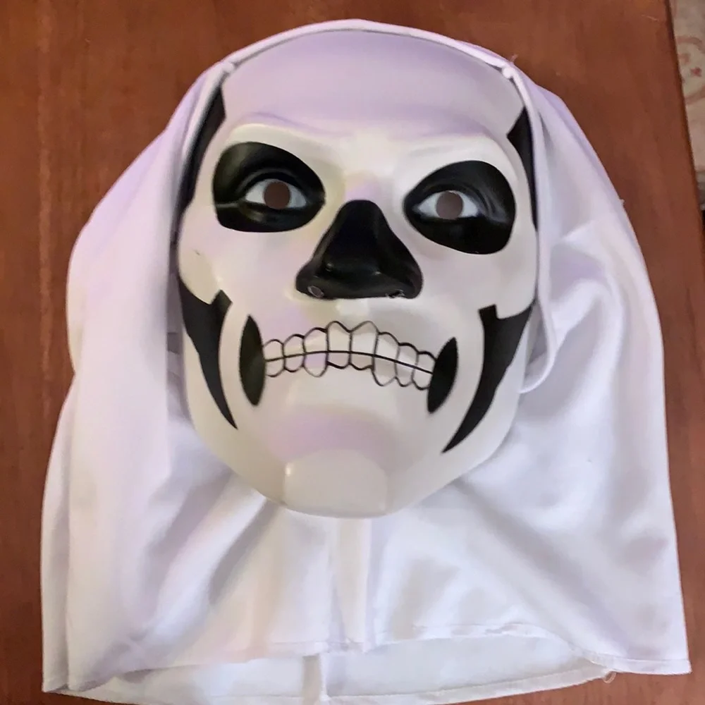 Kids Halloween Fortnight Skull Trooper costume mask/shirt /hand painted pants